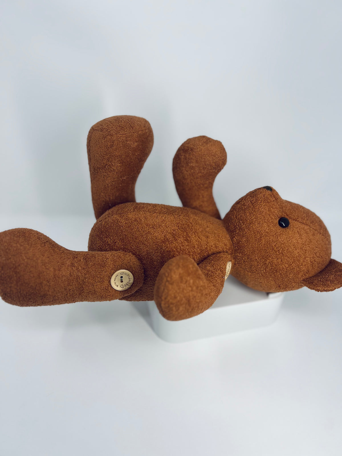 Small Chocolate Bouclé Velvet Teddy Bear