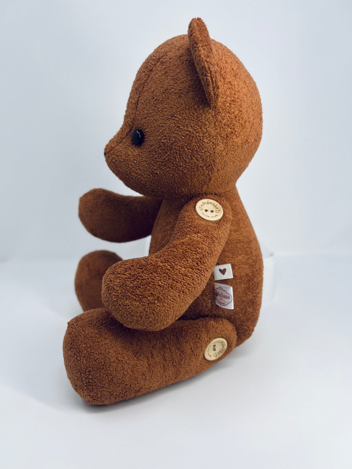 Small Chocolate Bouclé Velvet Teddy Bear
