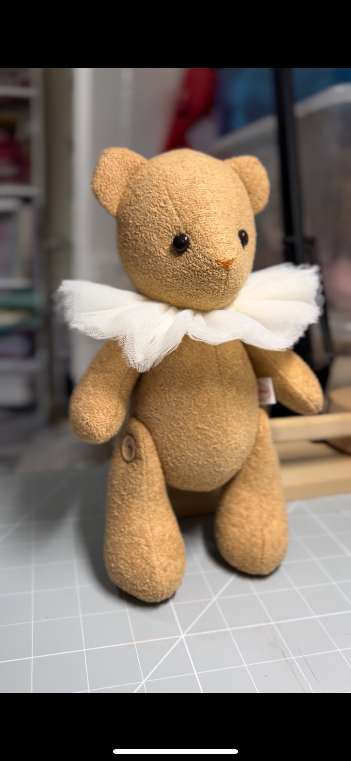 Mini Brown Bouclé Velvet Teddy Bear