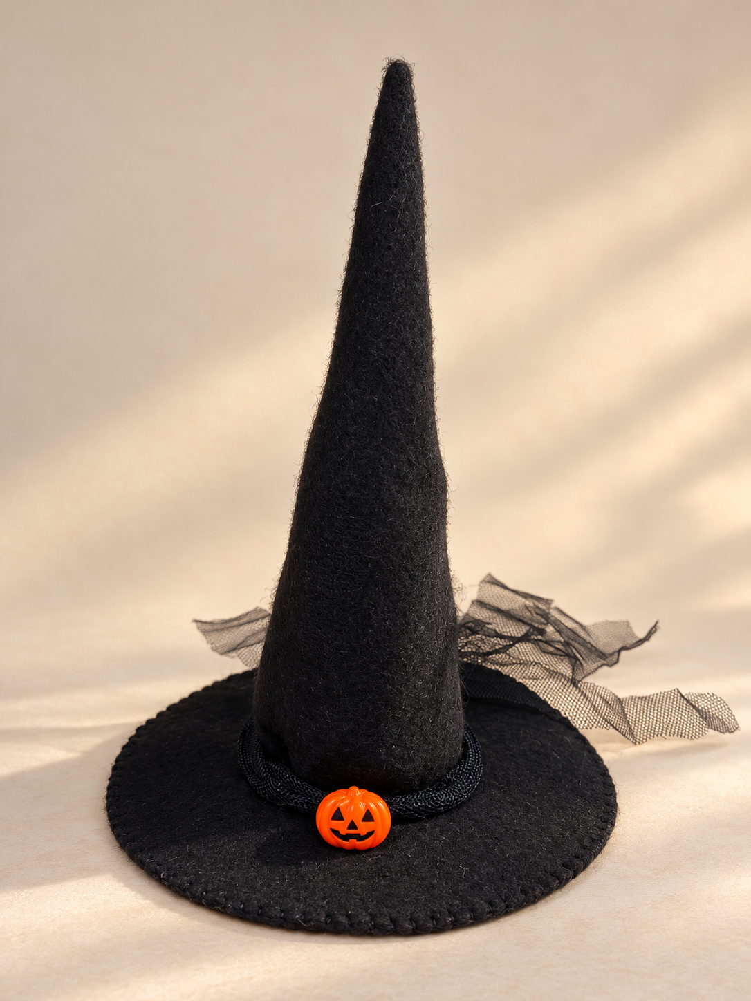 Handmade Witch Doll with Broom & Hat — 17″