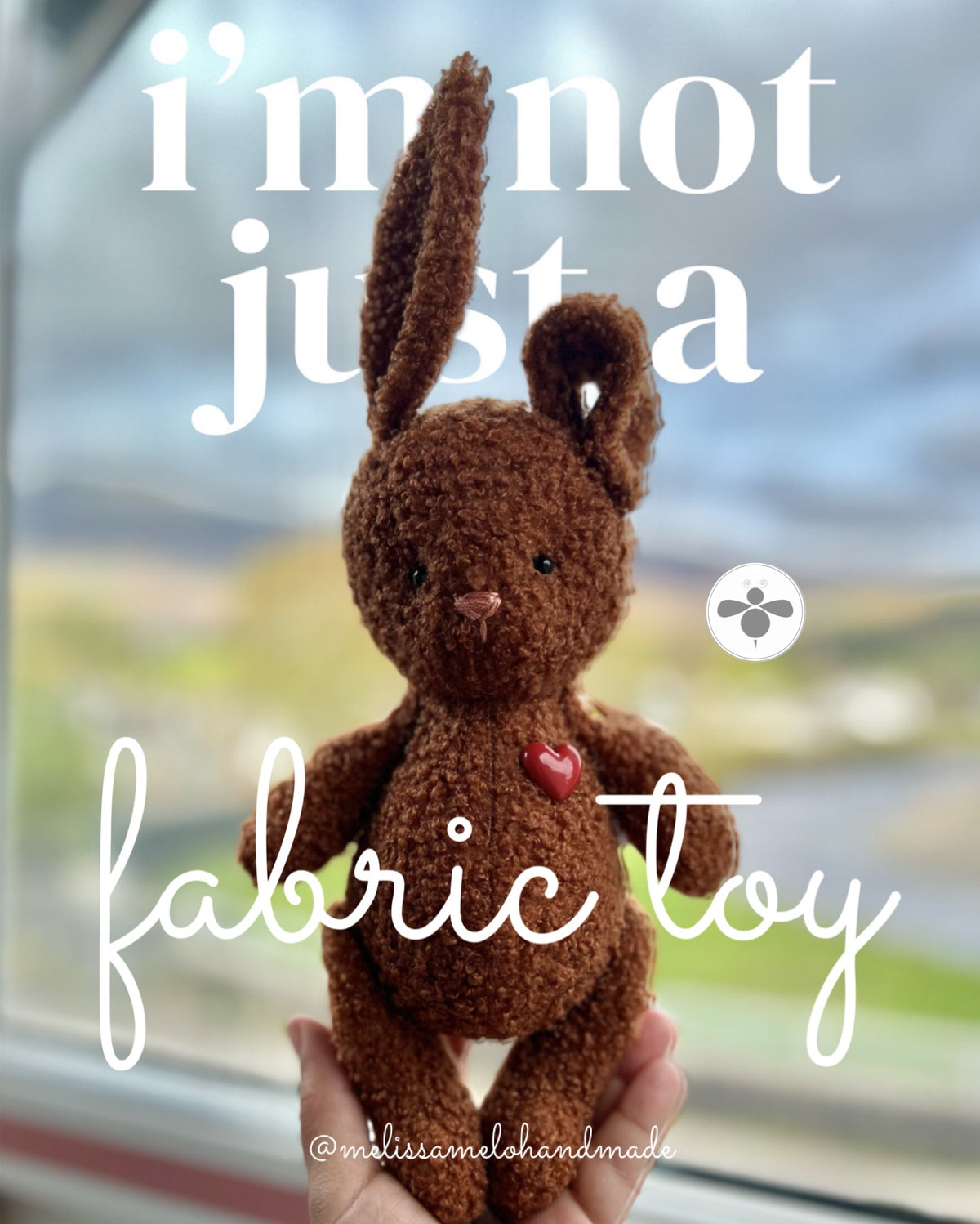 Little Brown Handmade Bunny with Floppy Ear