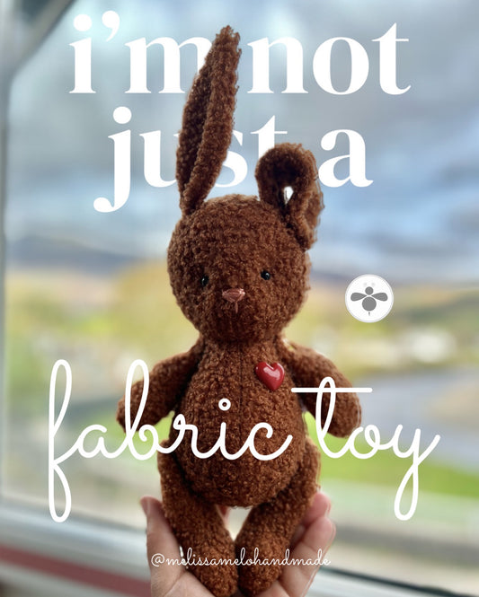 Little Brown Handmade Bunny with Floppy Ear