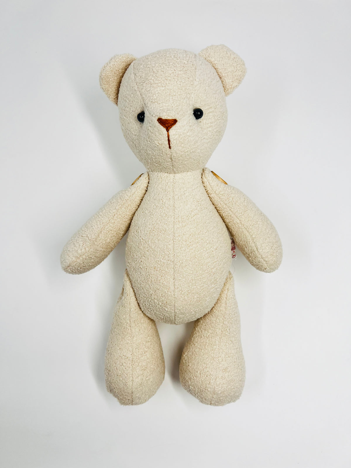 Mini Cream Bouclé Velvet Teddy Bear