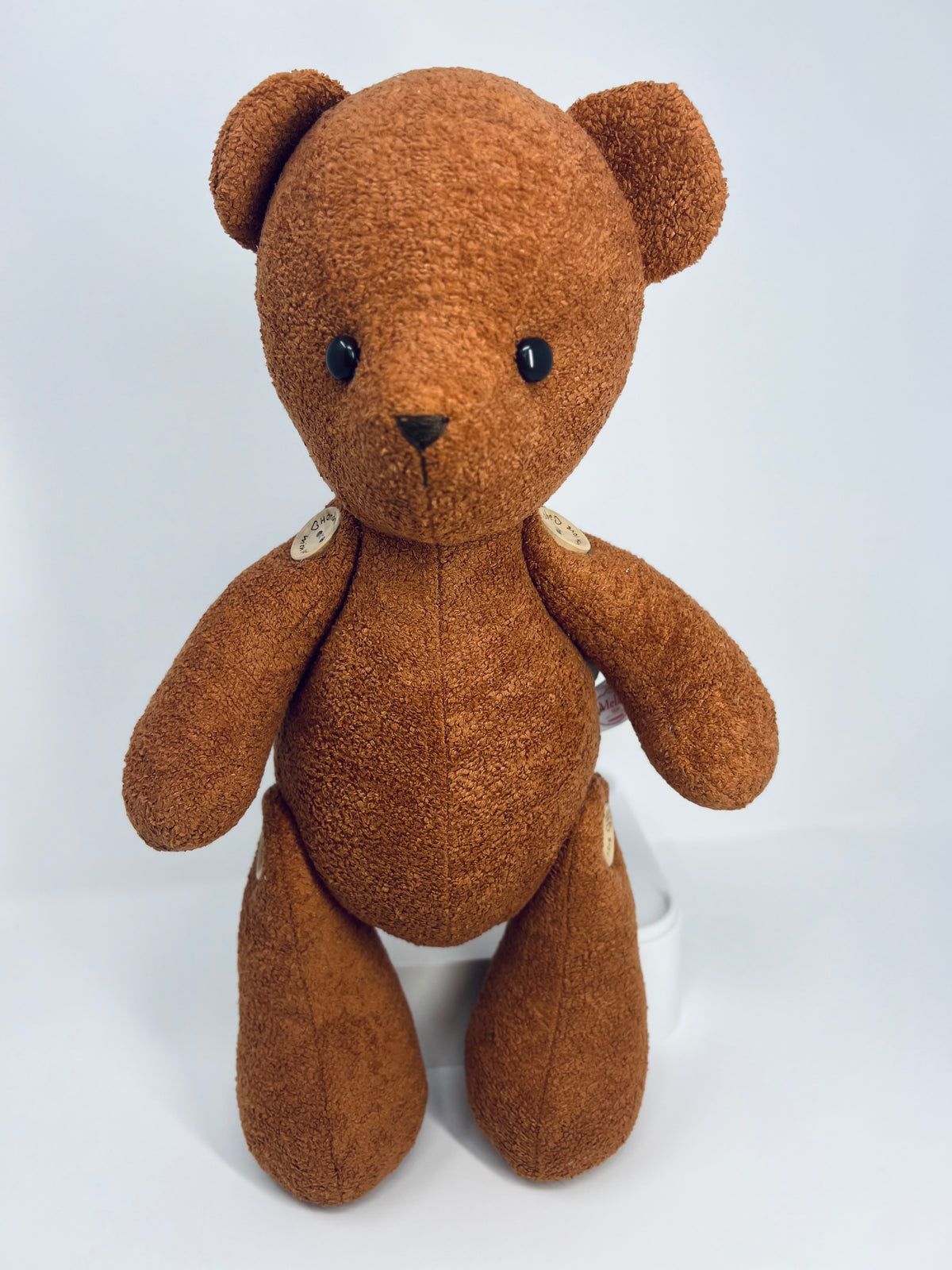 Small Chocolate Bouclé Velvet Teddy Bear