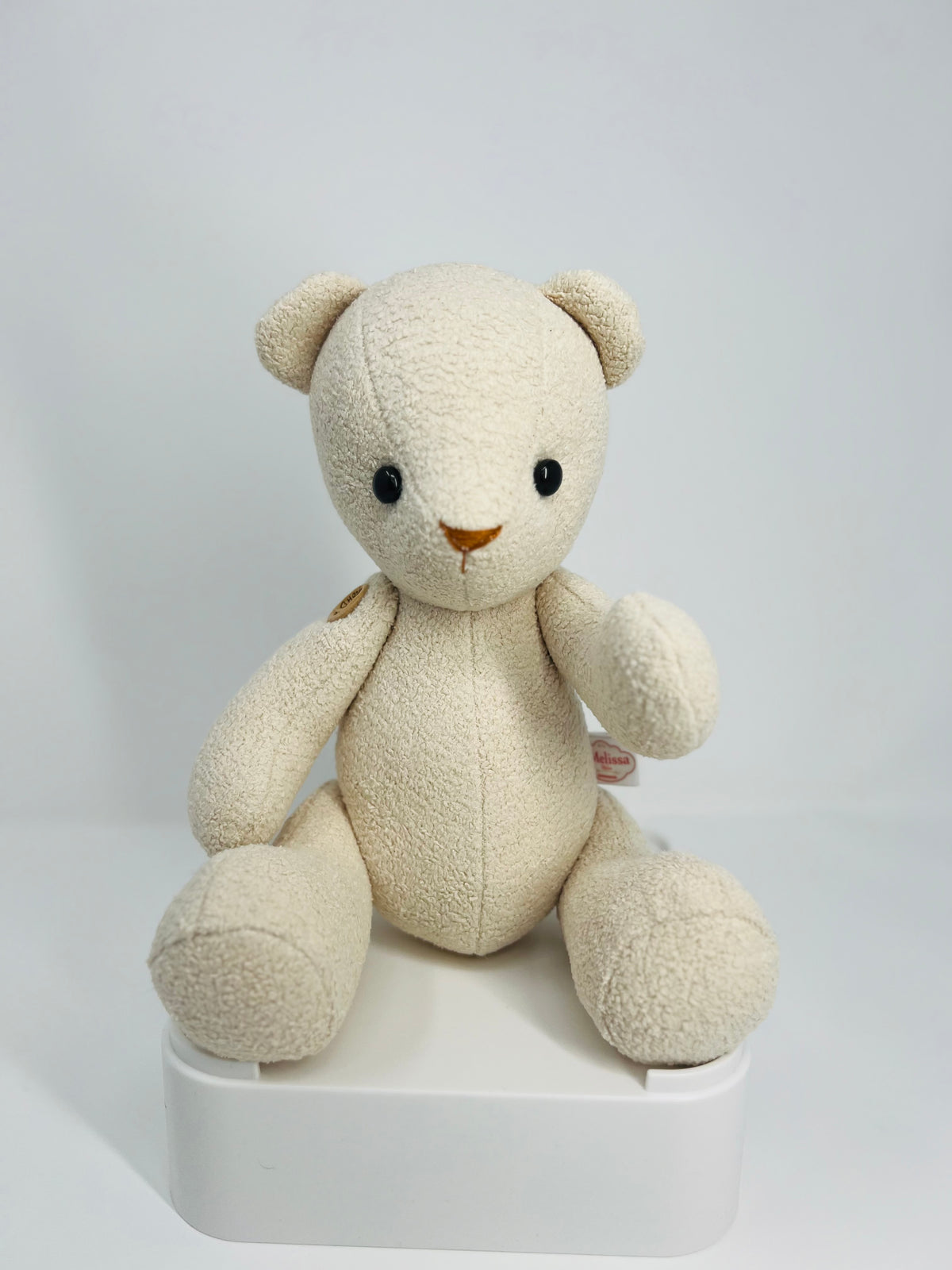 Mini Cream Bouclé Velvet Teddy Bear