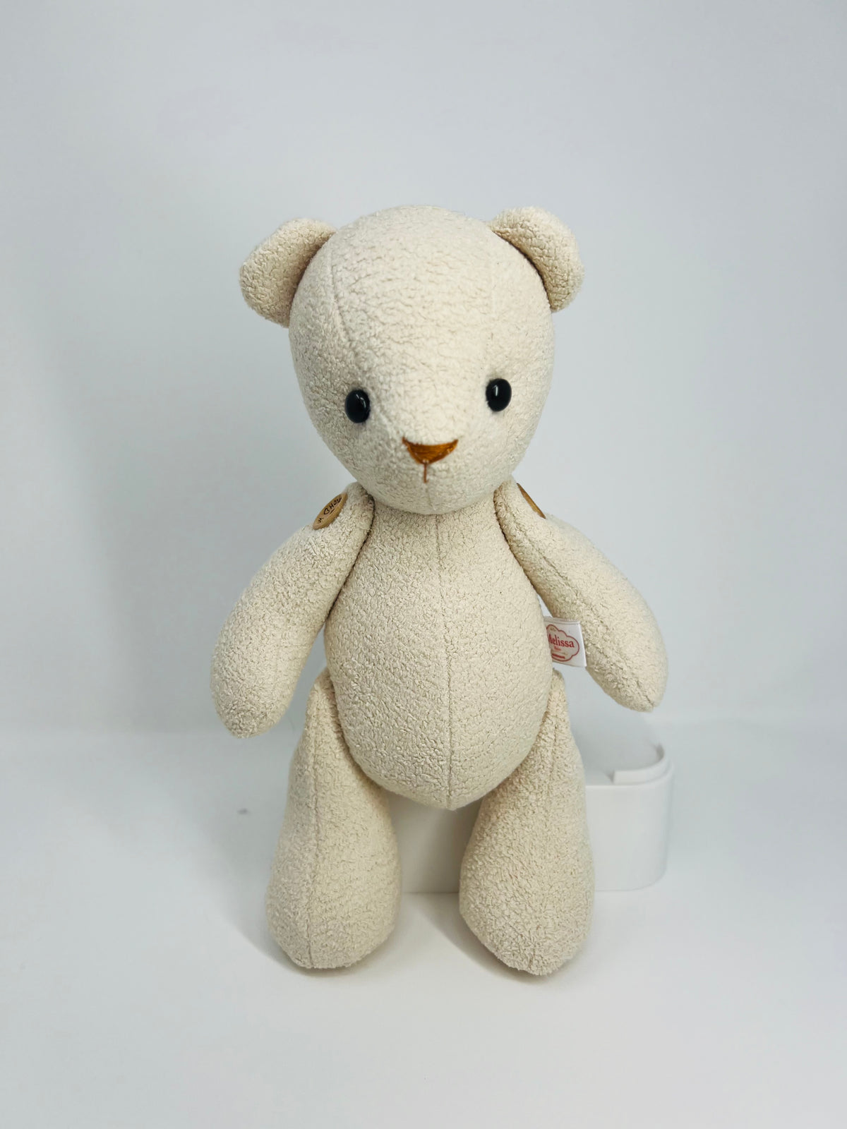 Mini Cream Bouclé Velvet Teddy Bear