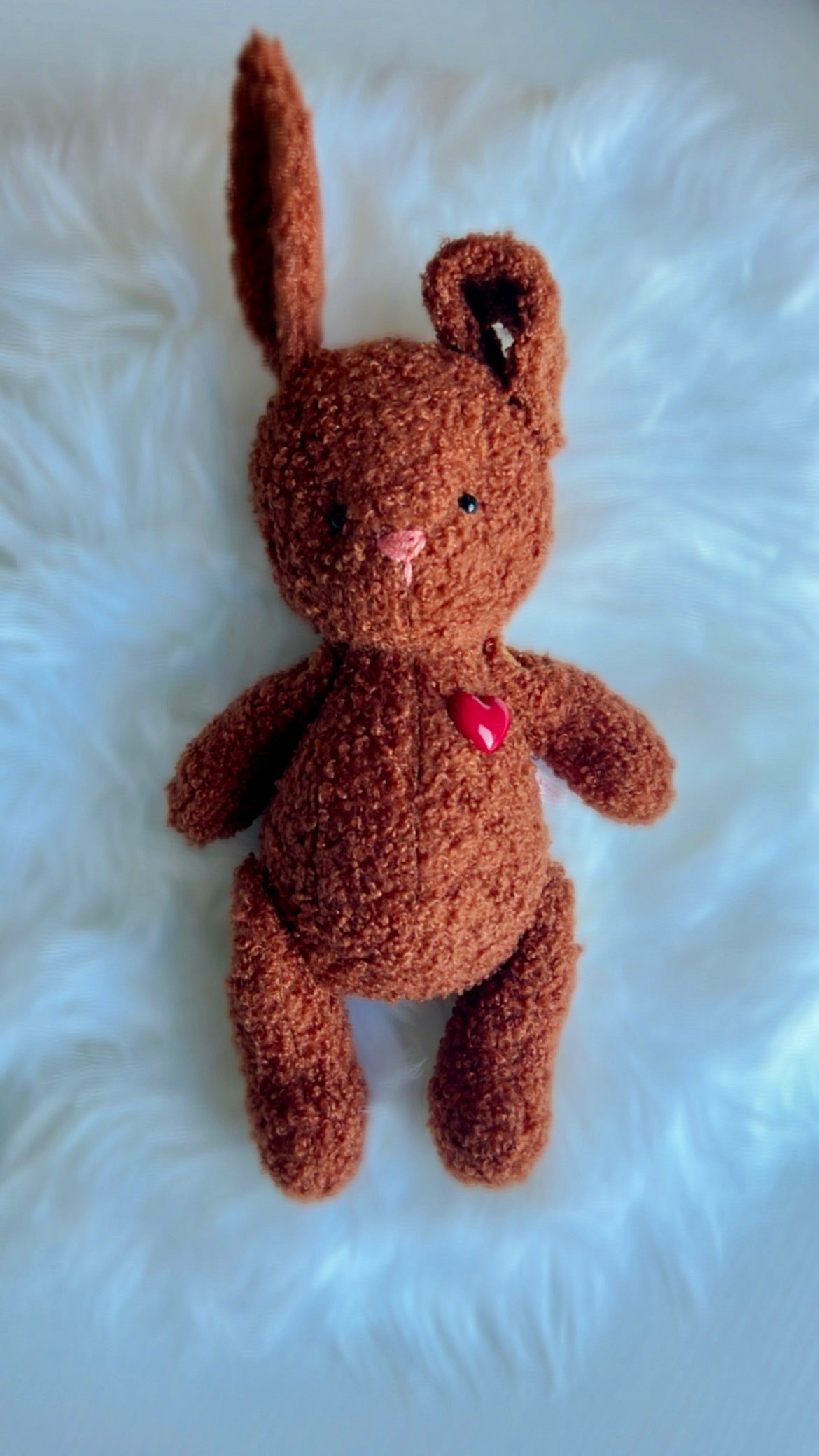 Little Brown Handmade Bunny with Floppy Ear