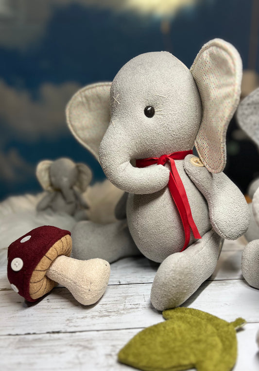 Ellie Handmade Bouclé Velvet Elephant
