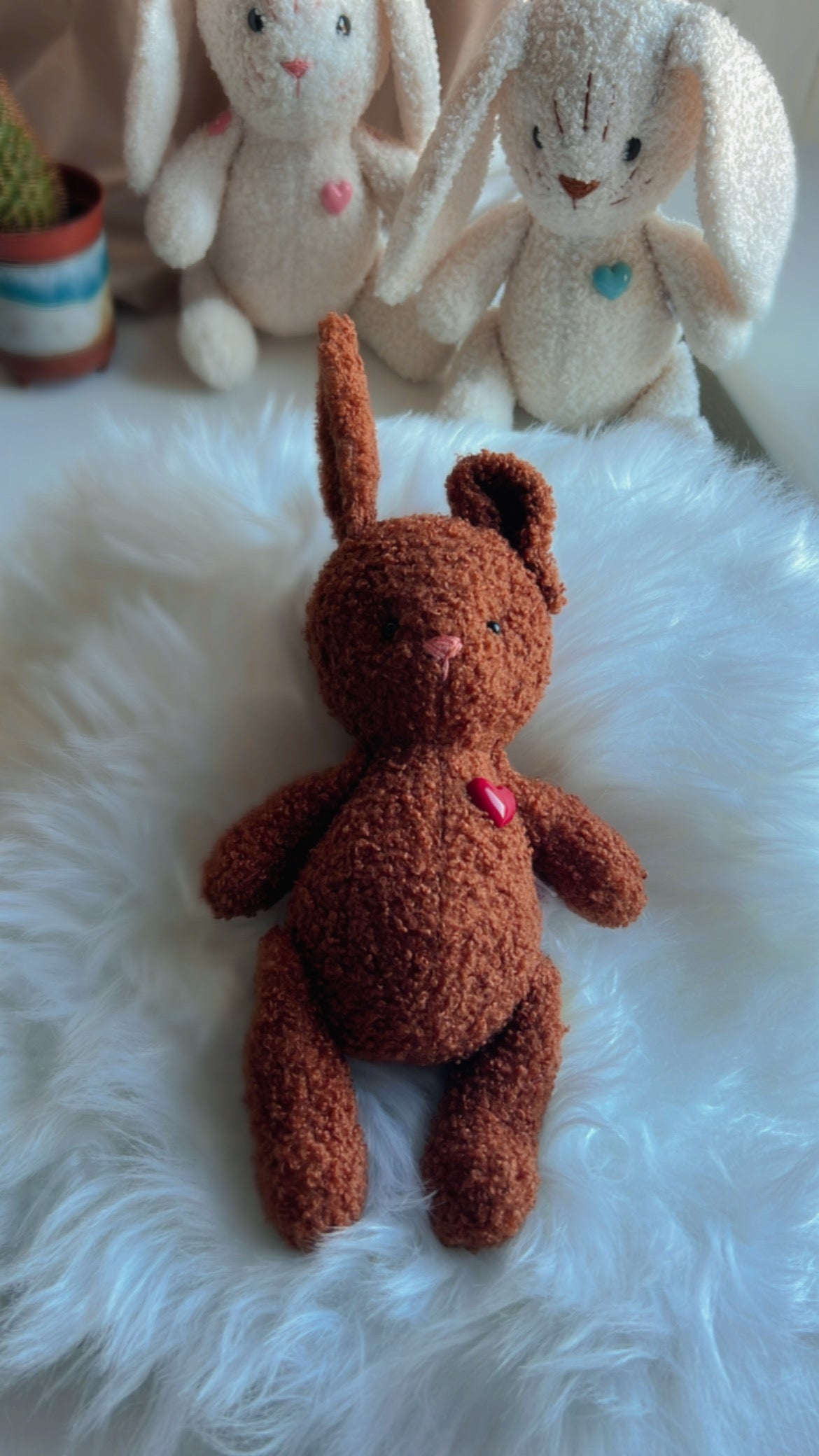 Little Brown Handmade Bunny with Floppy Ear