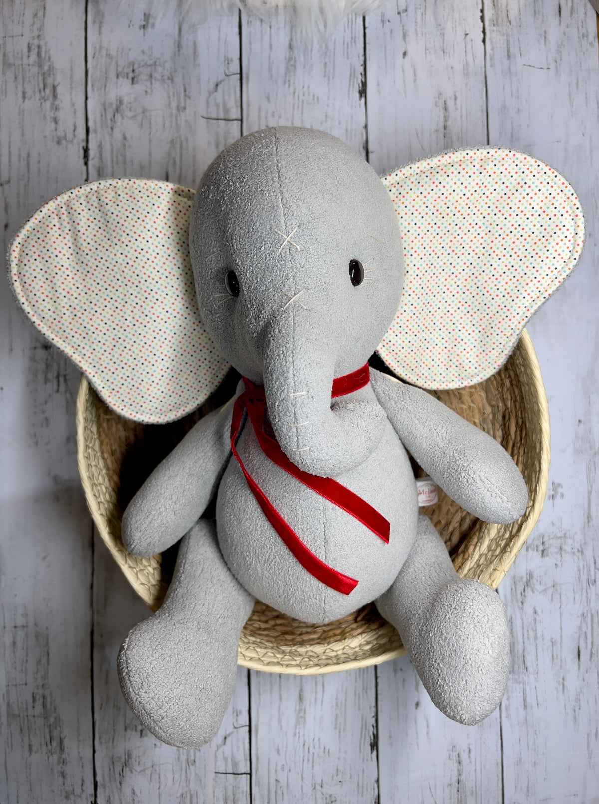 Ellie Handmade Bouclé Velvet Elephant