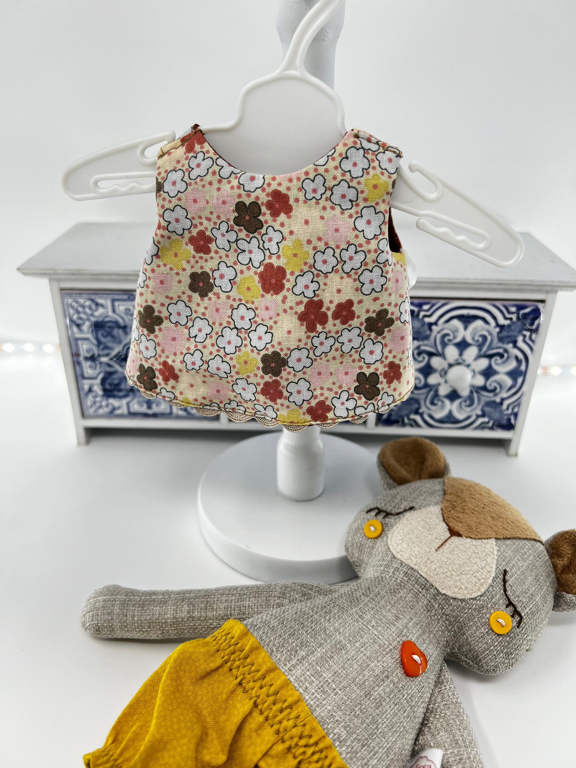 Cute Hugs Handmade Bear in Autumn Floral Outfit