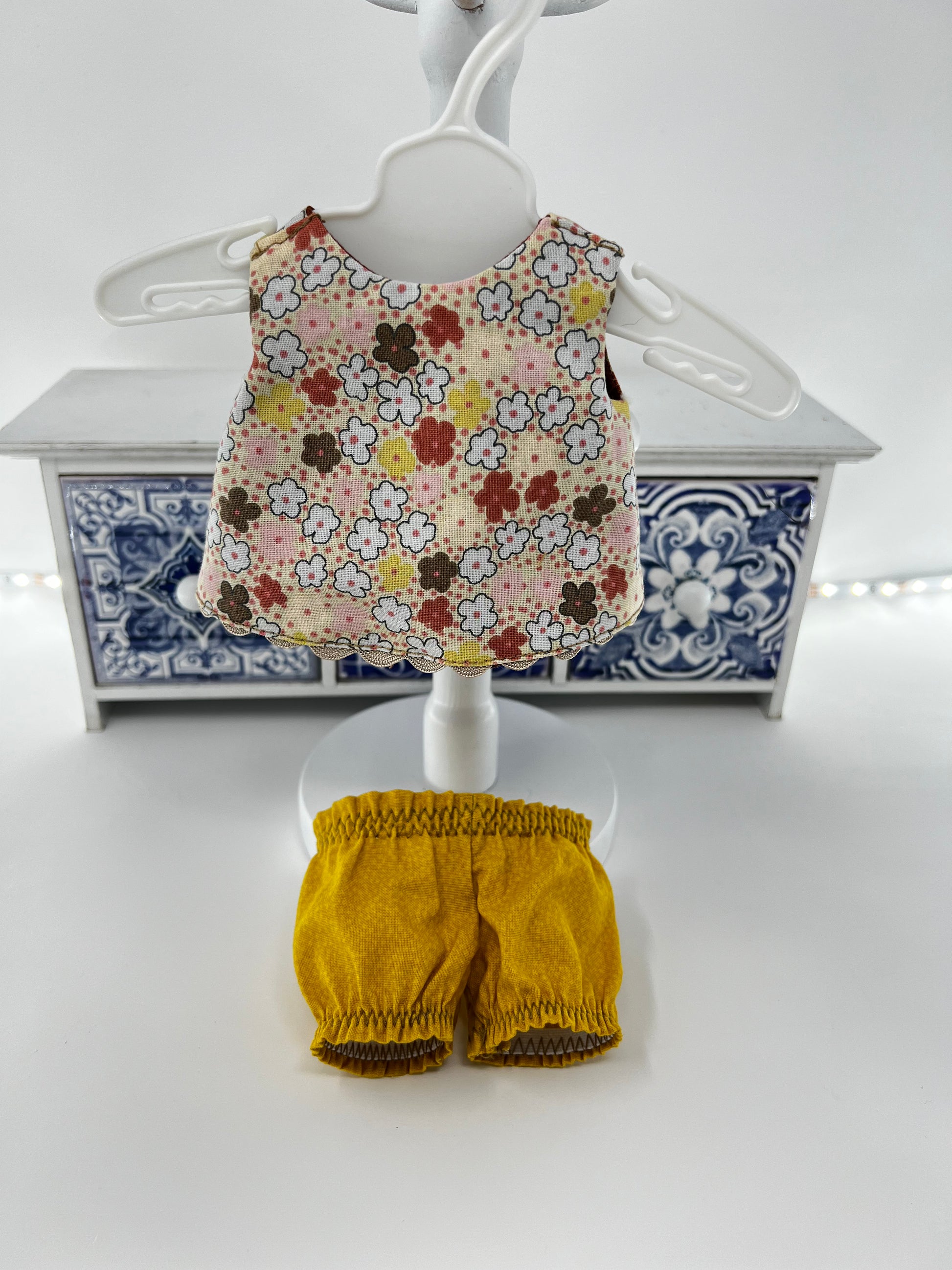 Cute Hugs Handmade Bear in Autumn Floral Outfit