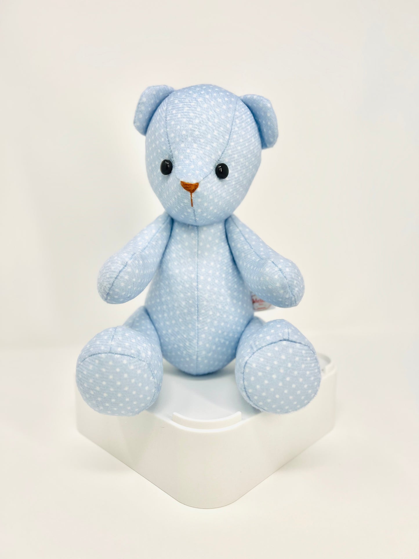 Blue Mini Velvet Polka Dot Teddy Bear
