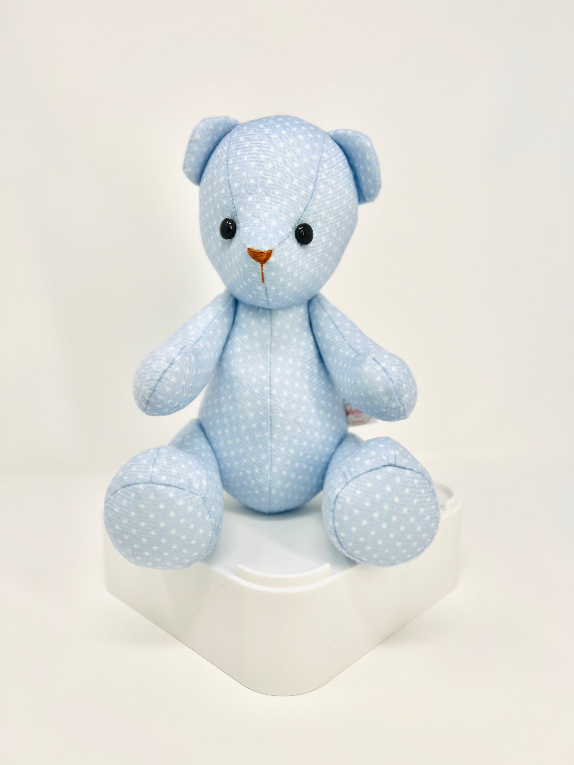 Blue Mini Velvet Polka Dot Teddy Bear