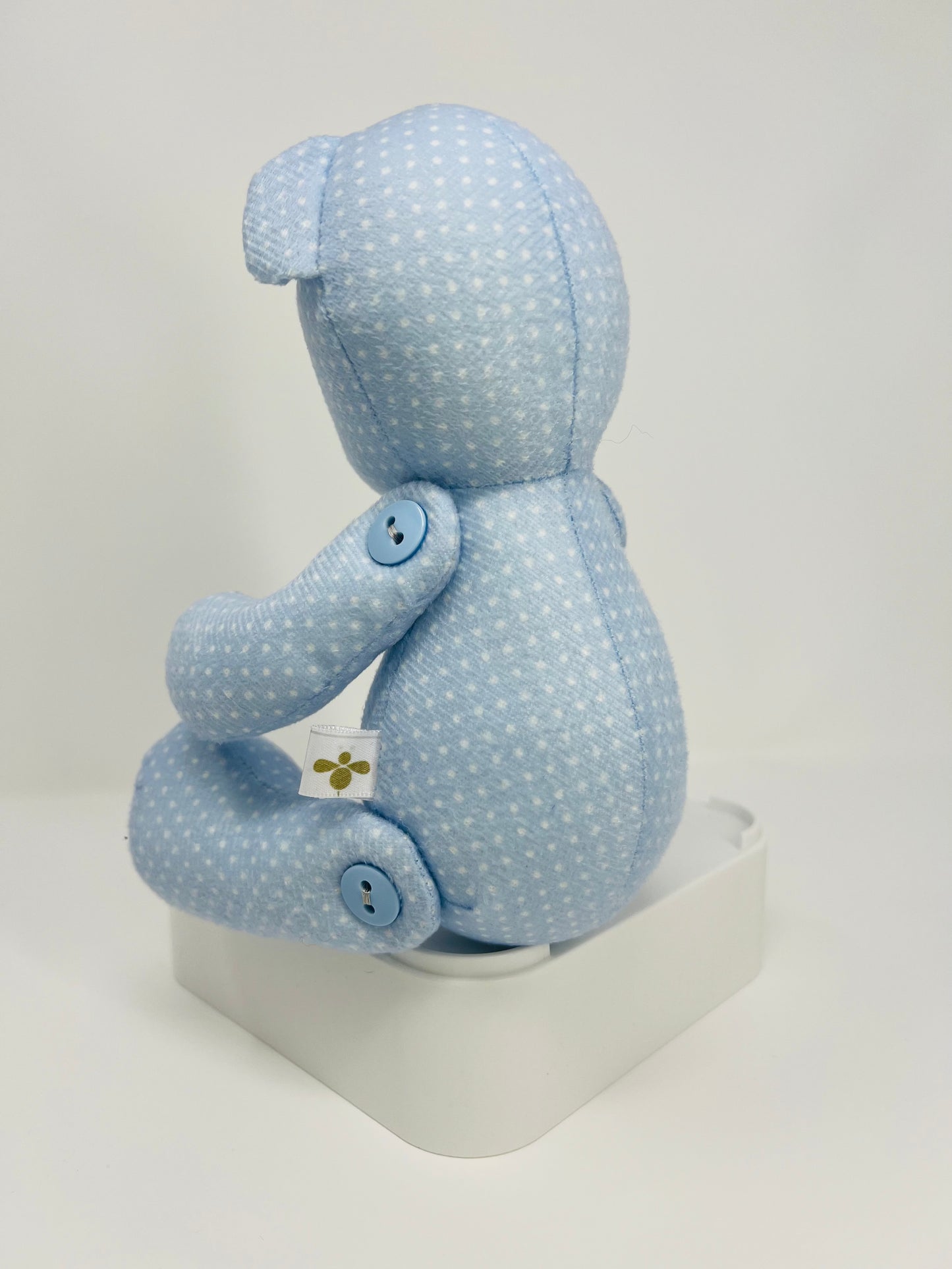 Blue Mini Velvet Polka Dot Teddy Bear