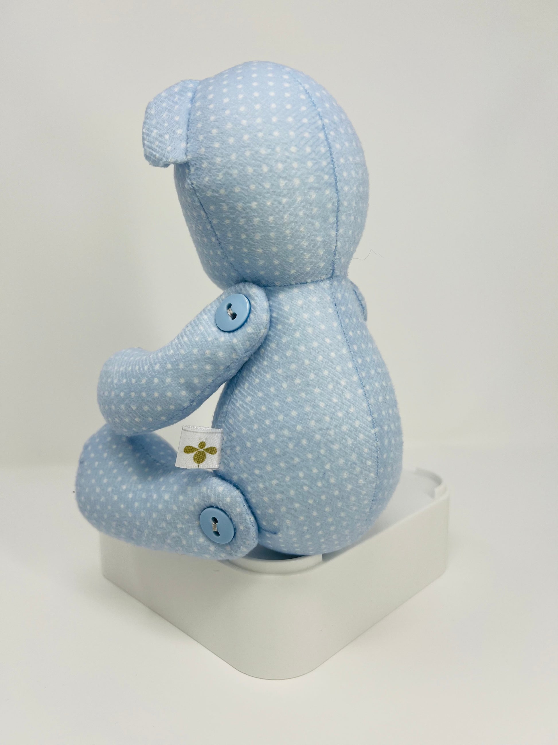Blue Mini Velvet Polka Dot Teddy Bear