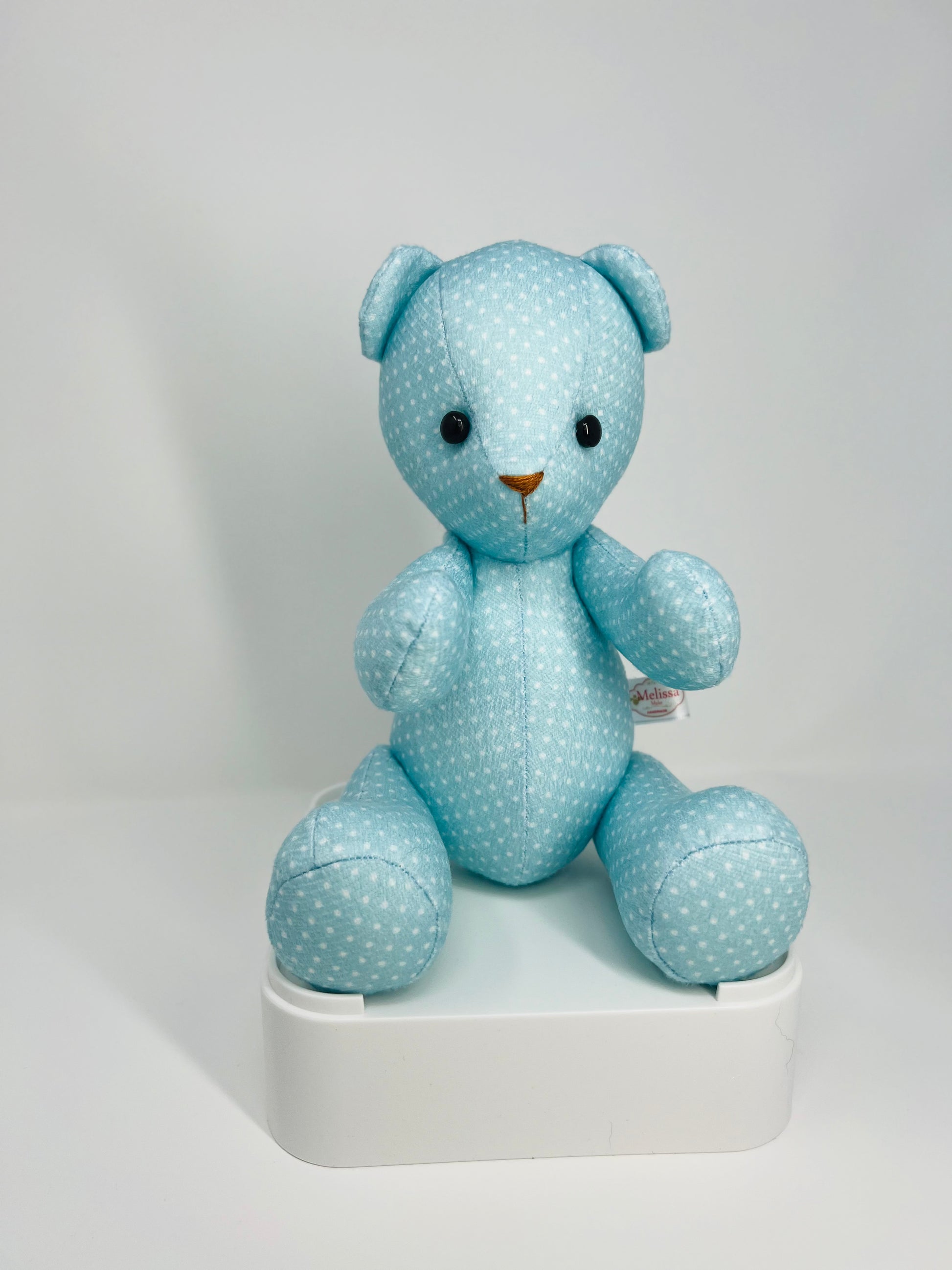 Aqua Turquoise Polka Dot Teddy Bear