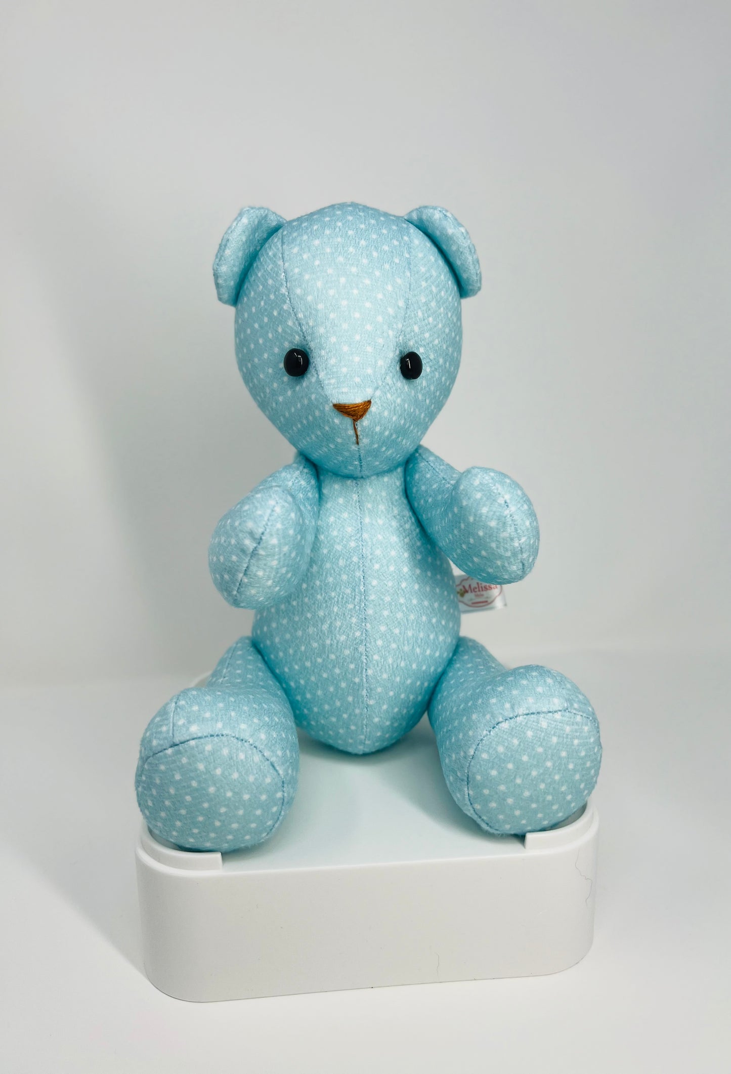 Aqua Turquoise Polka Dot Teddy Bear