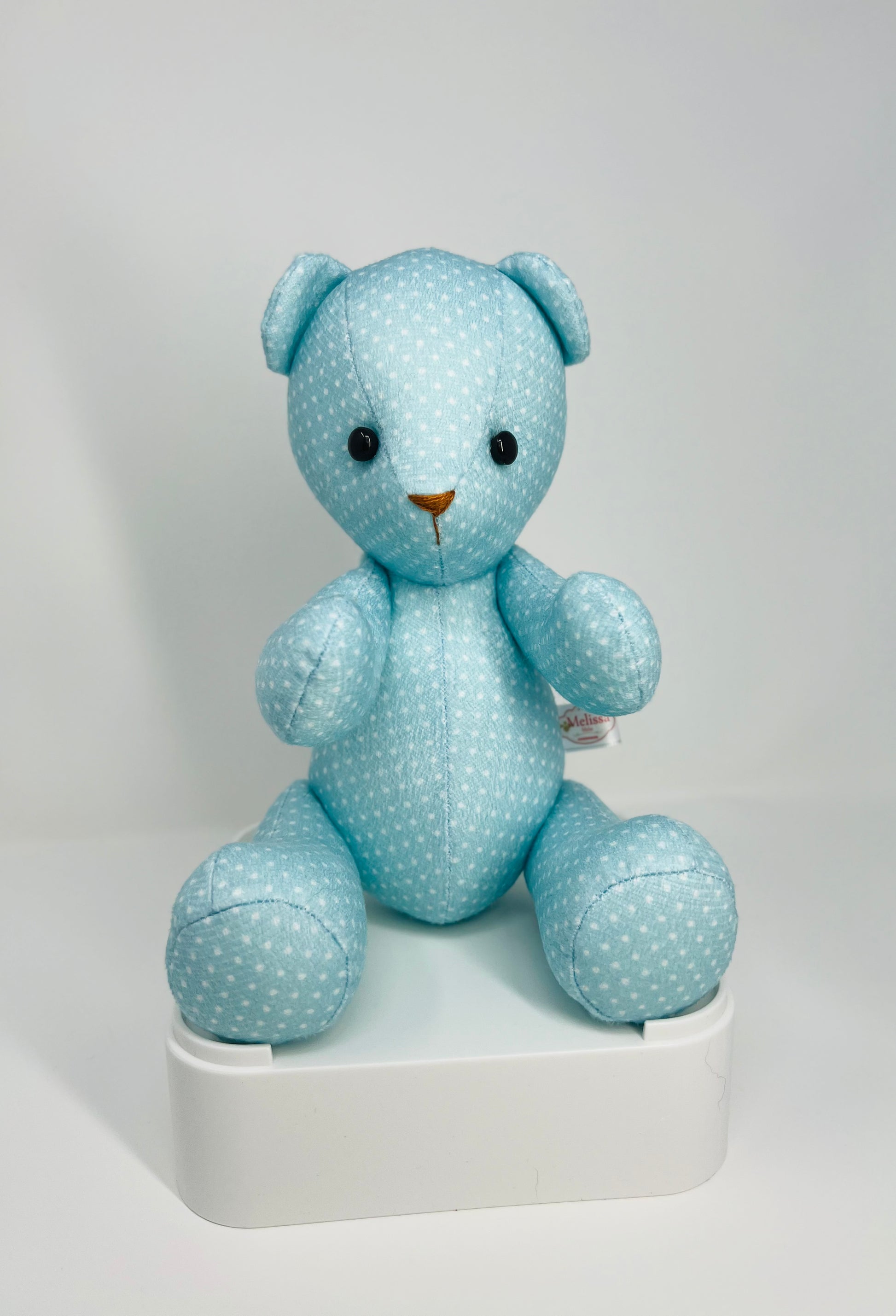 Aqua Turquoise Polka Dot Teddy Bear