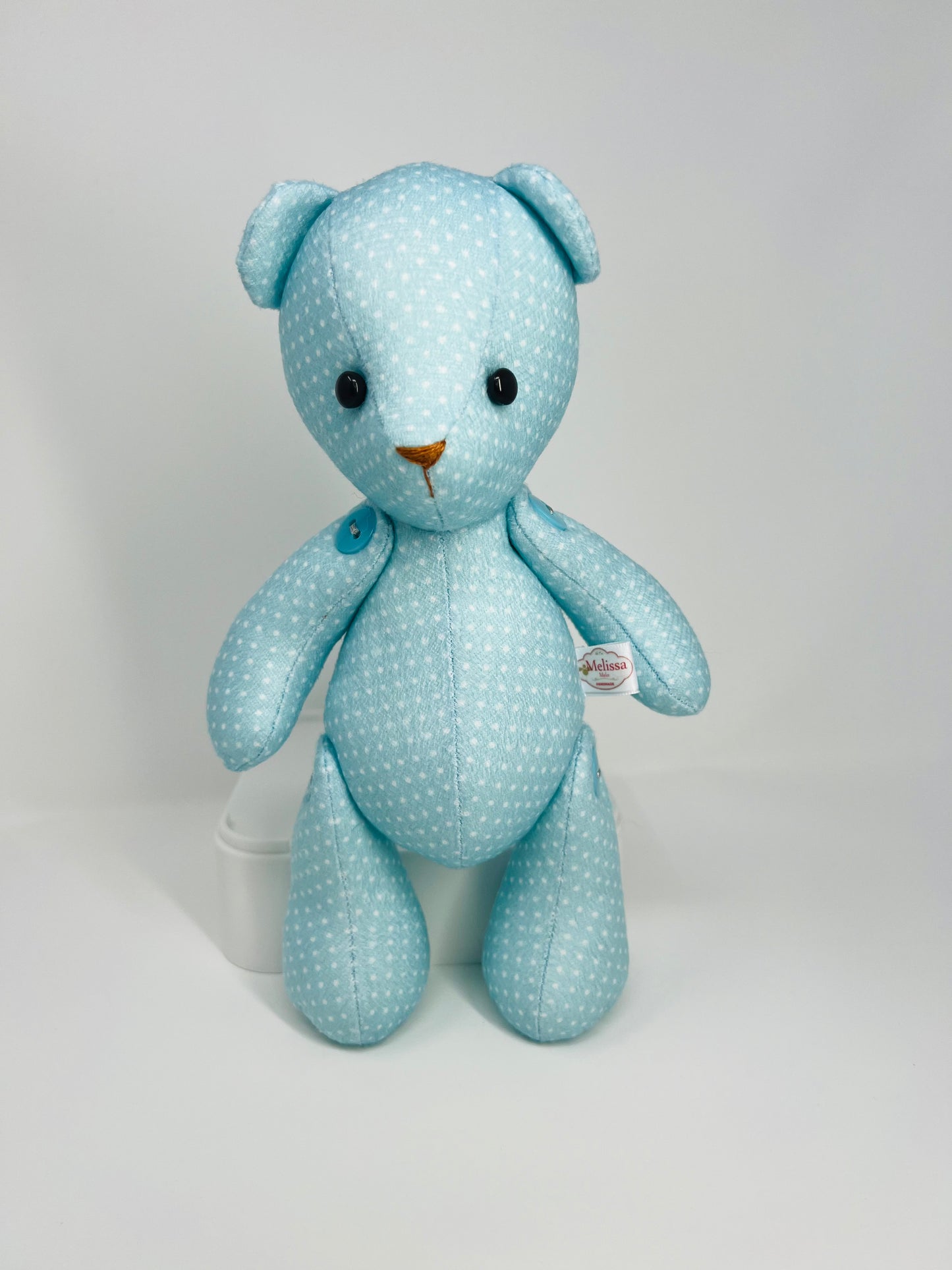 Aqua Turquoise Polka Dot Teddy Bear