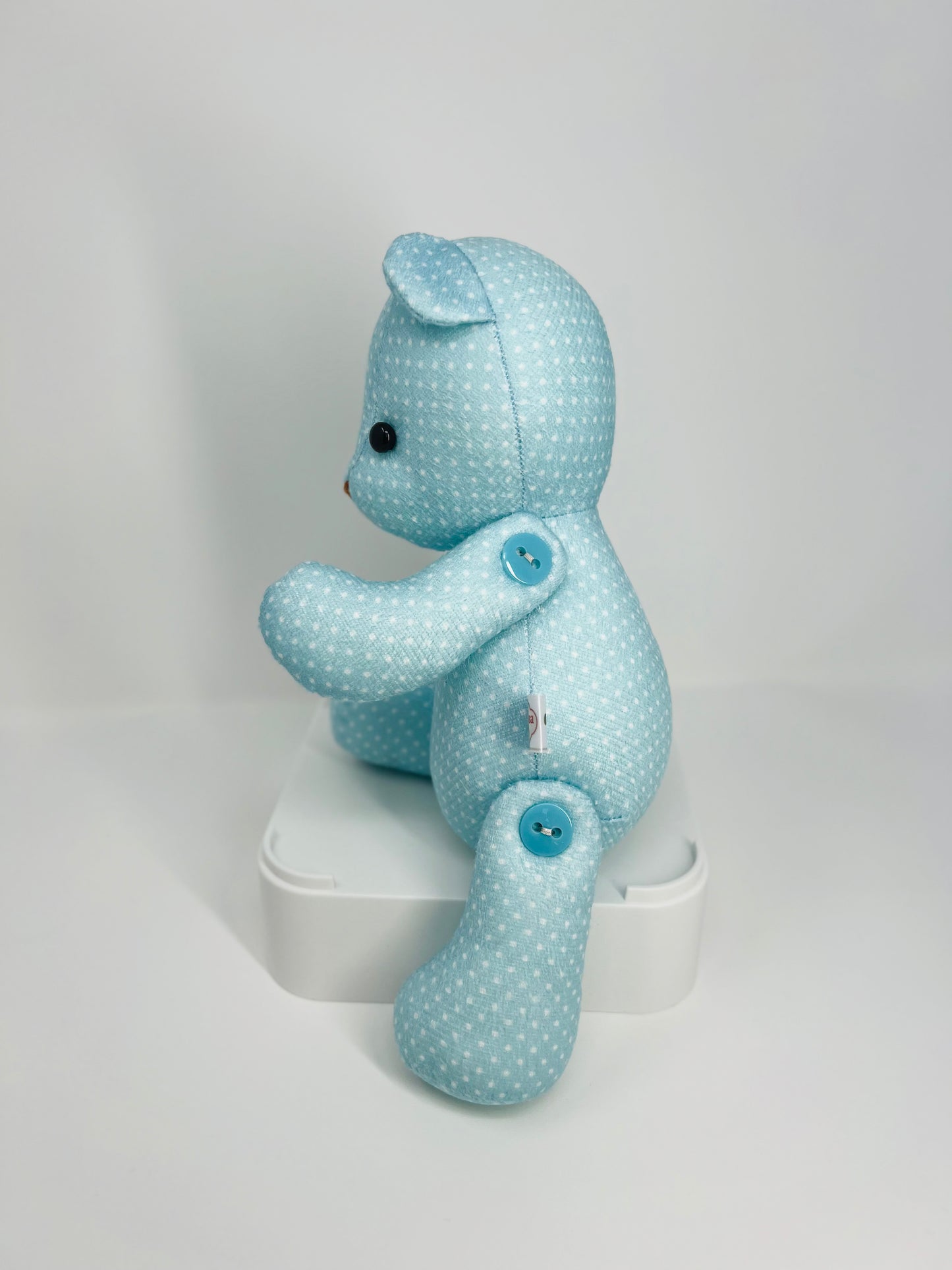 Aqua Turquoise Polka Dot Teddy Bear