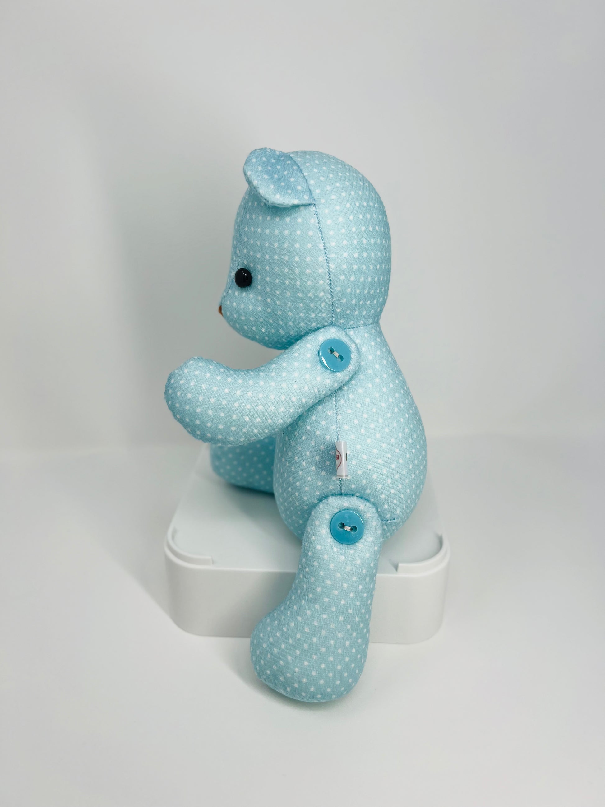 Aqua Turquoise Polka Dot Teddy Bear