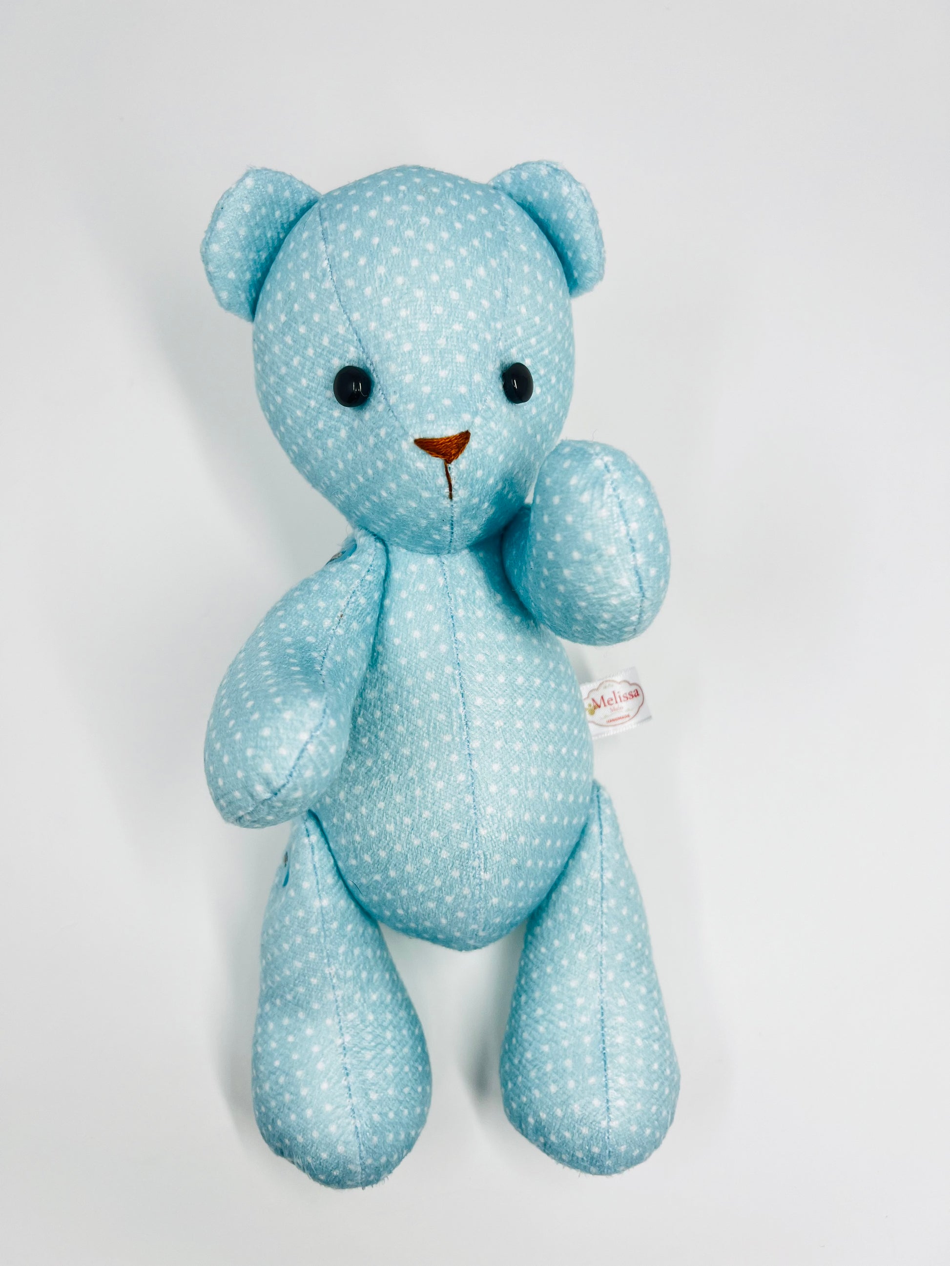 Aqua Turquoise Polka Dot Teddy Bear