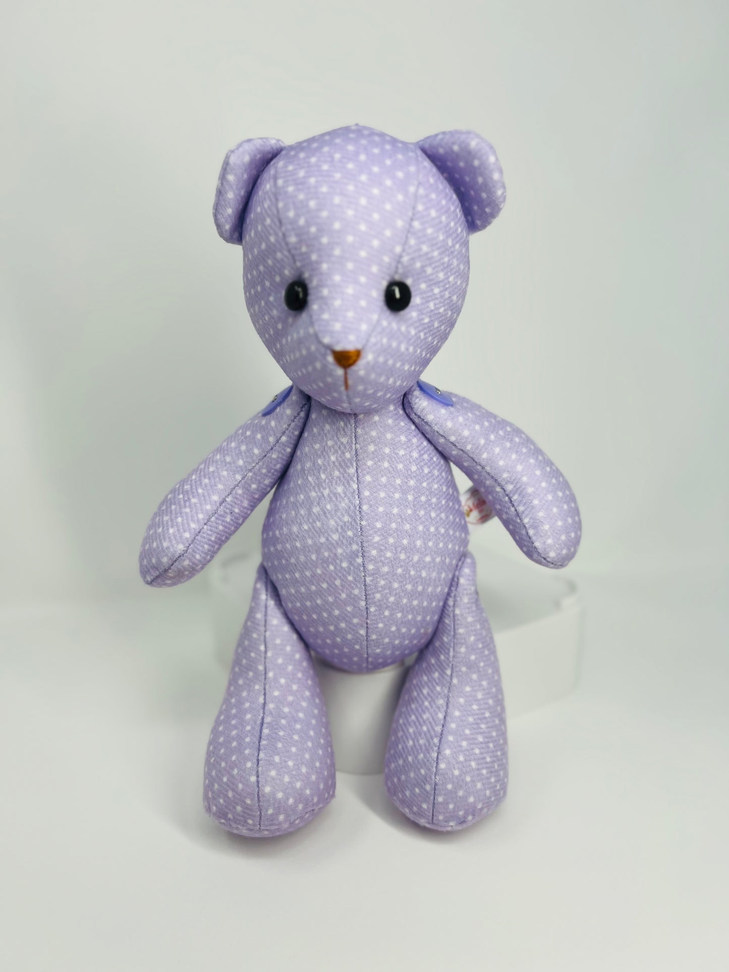 Violet Purple Polka Dot Teddy Bear