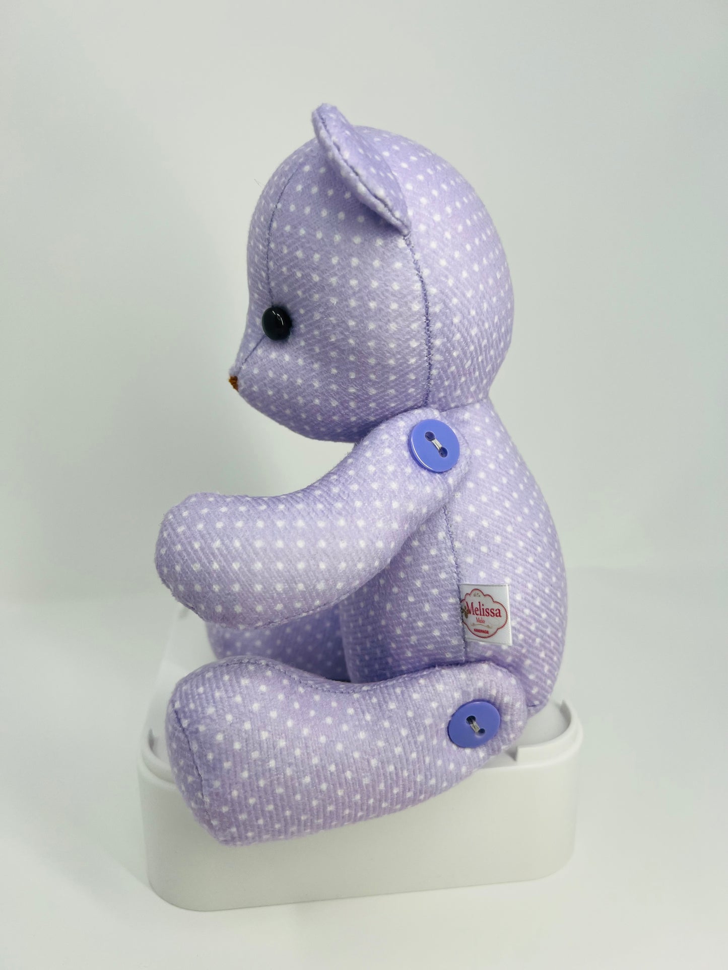 Violet Purple Polka Dot Teddy Bear