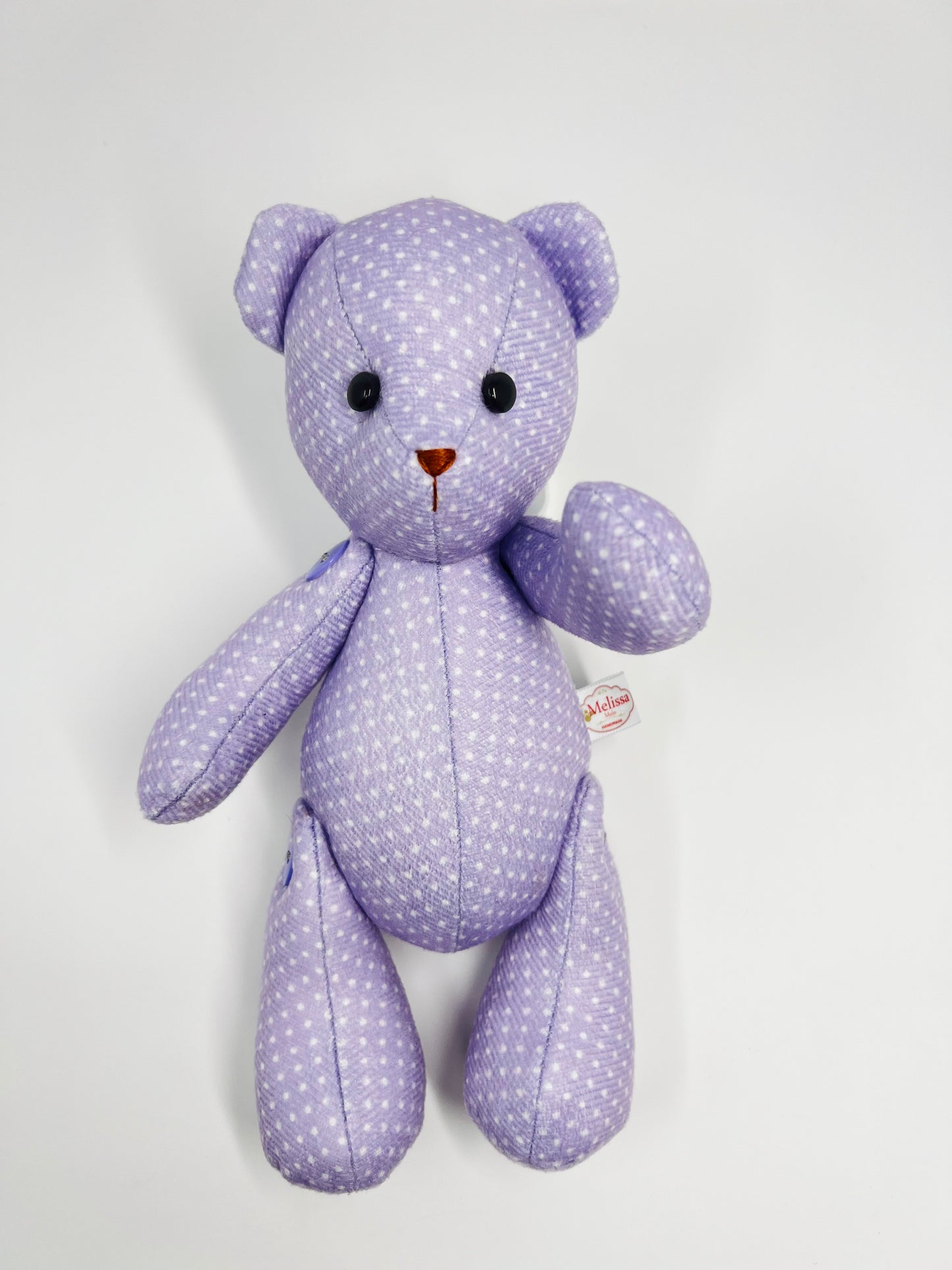 Violet Purple Polka Dot Teddy Bear
