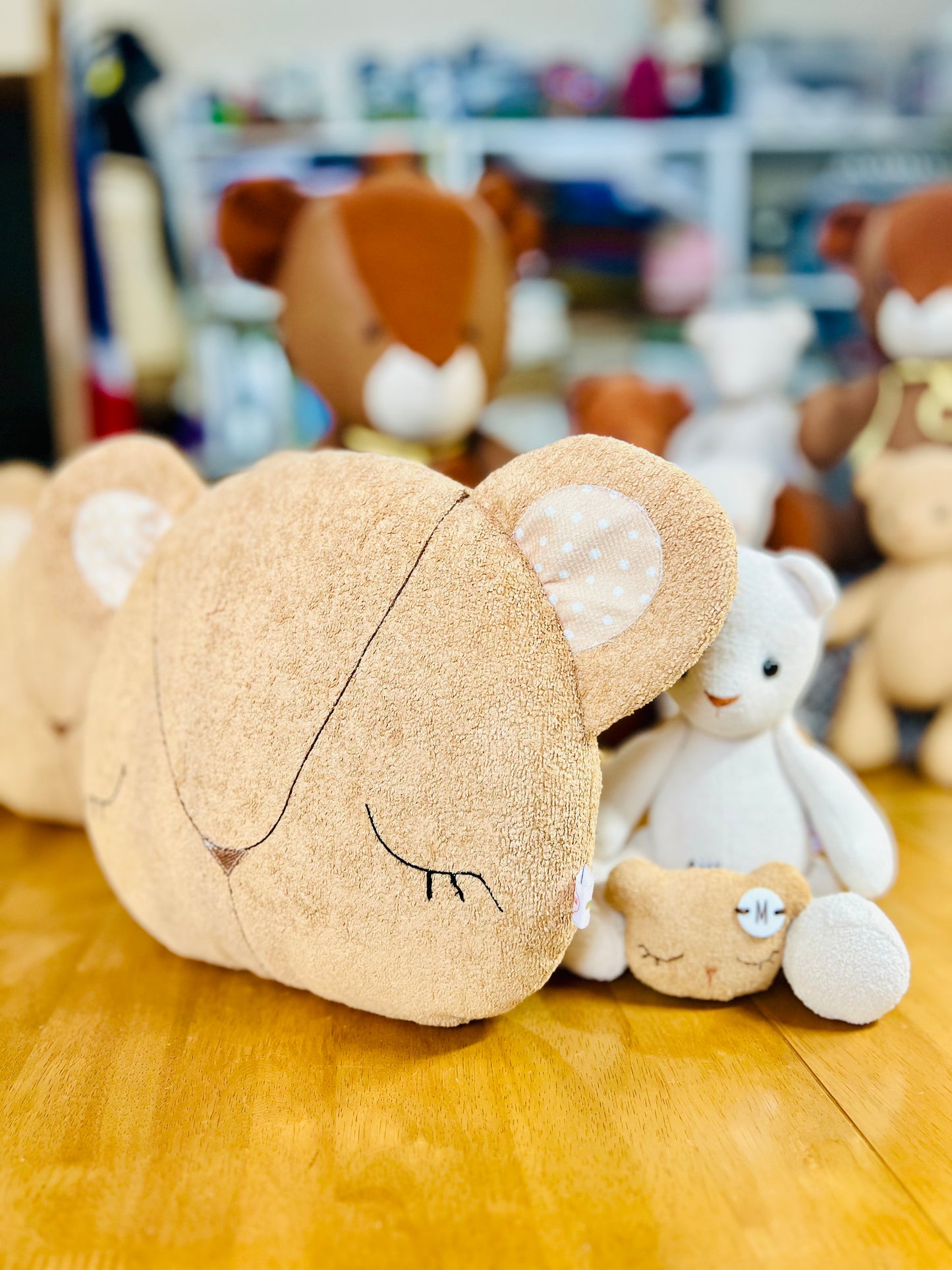 Handmade Teddy Bear Cushion for Nursery Décor