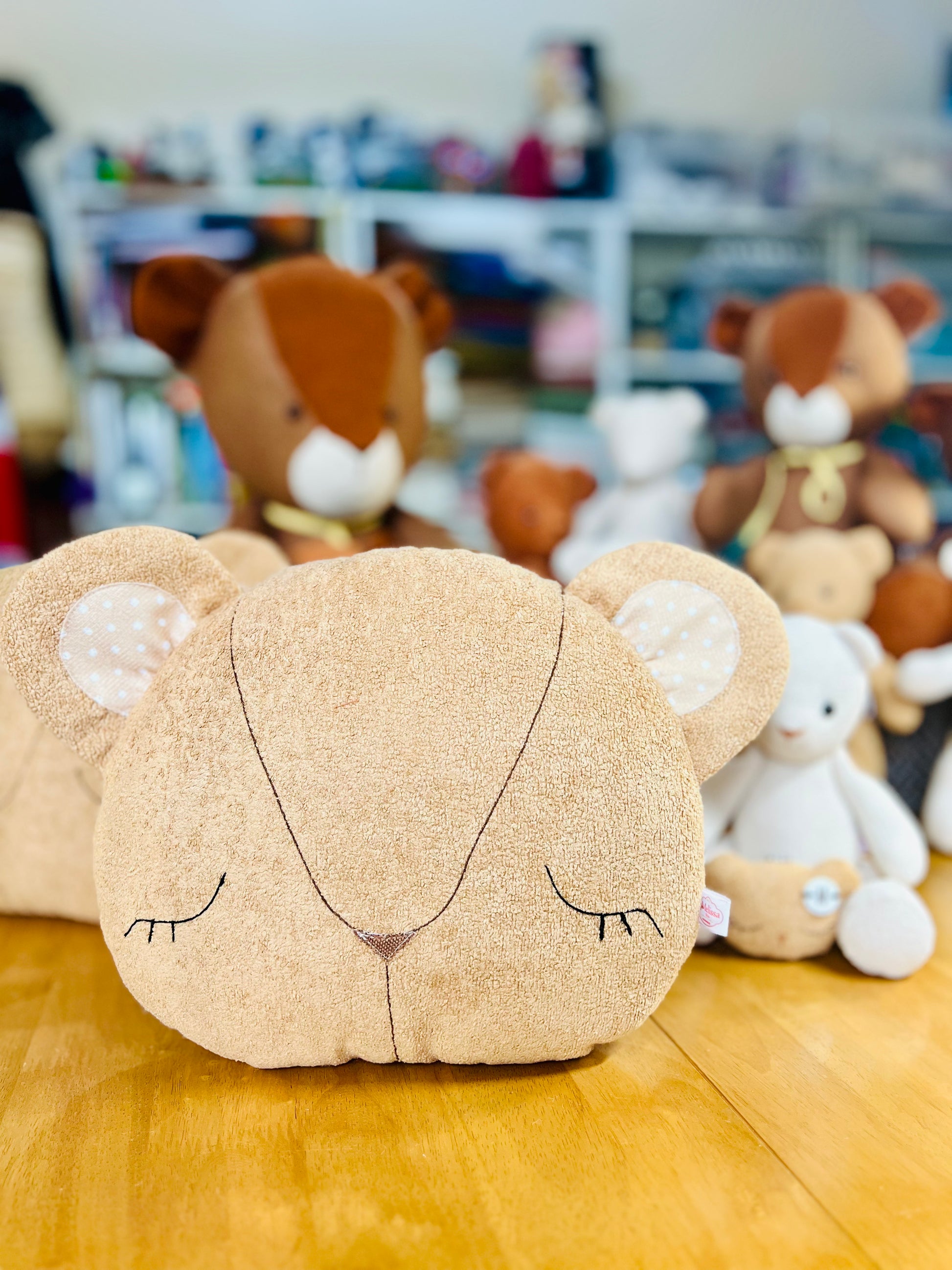 Handmade Teddy Bear Cushion for Nursery Décor
