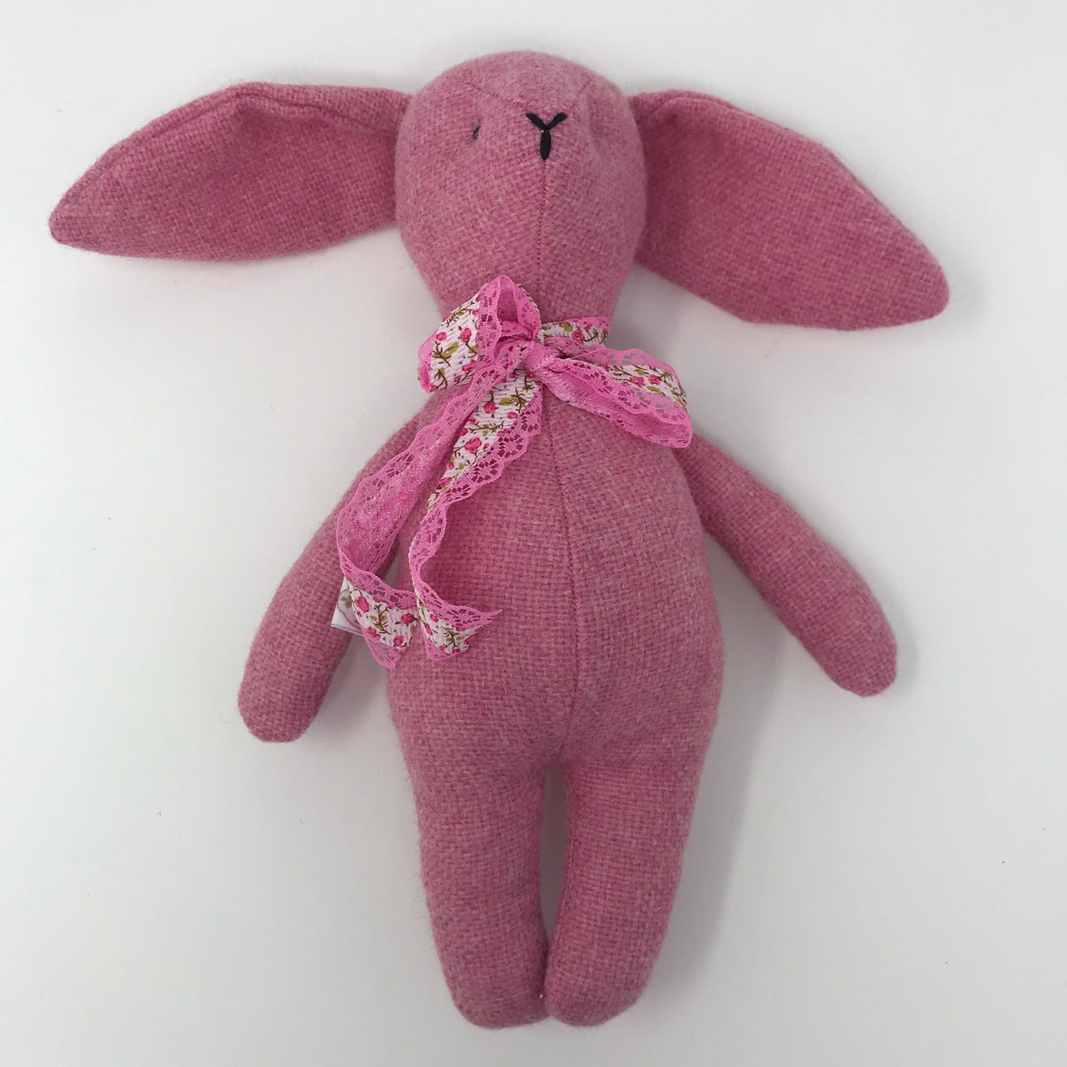Handmade Pink Manx Tweed Bunny