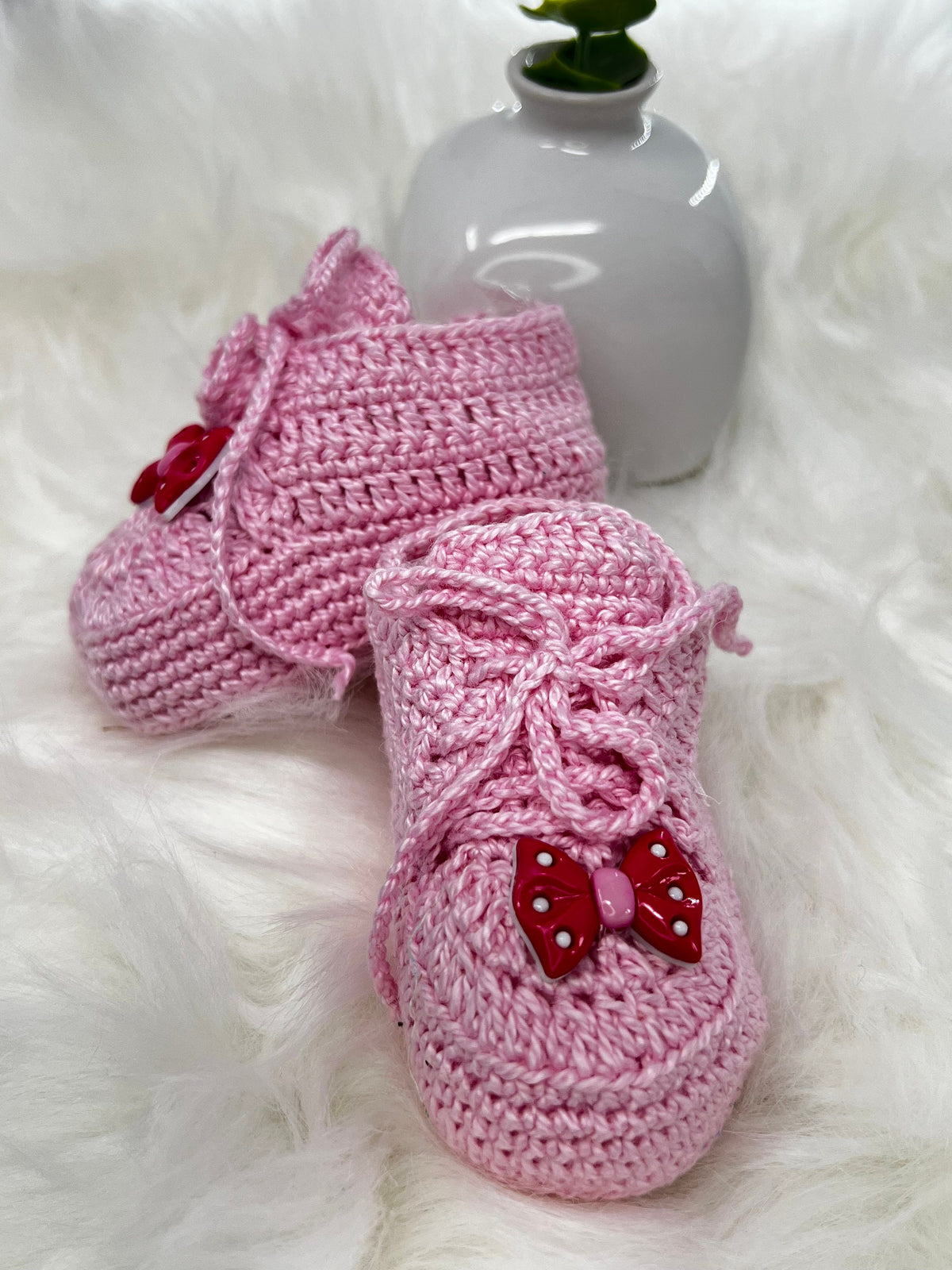 Pink Crochet Baby Shoes, Eight Designs