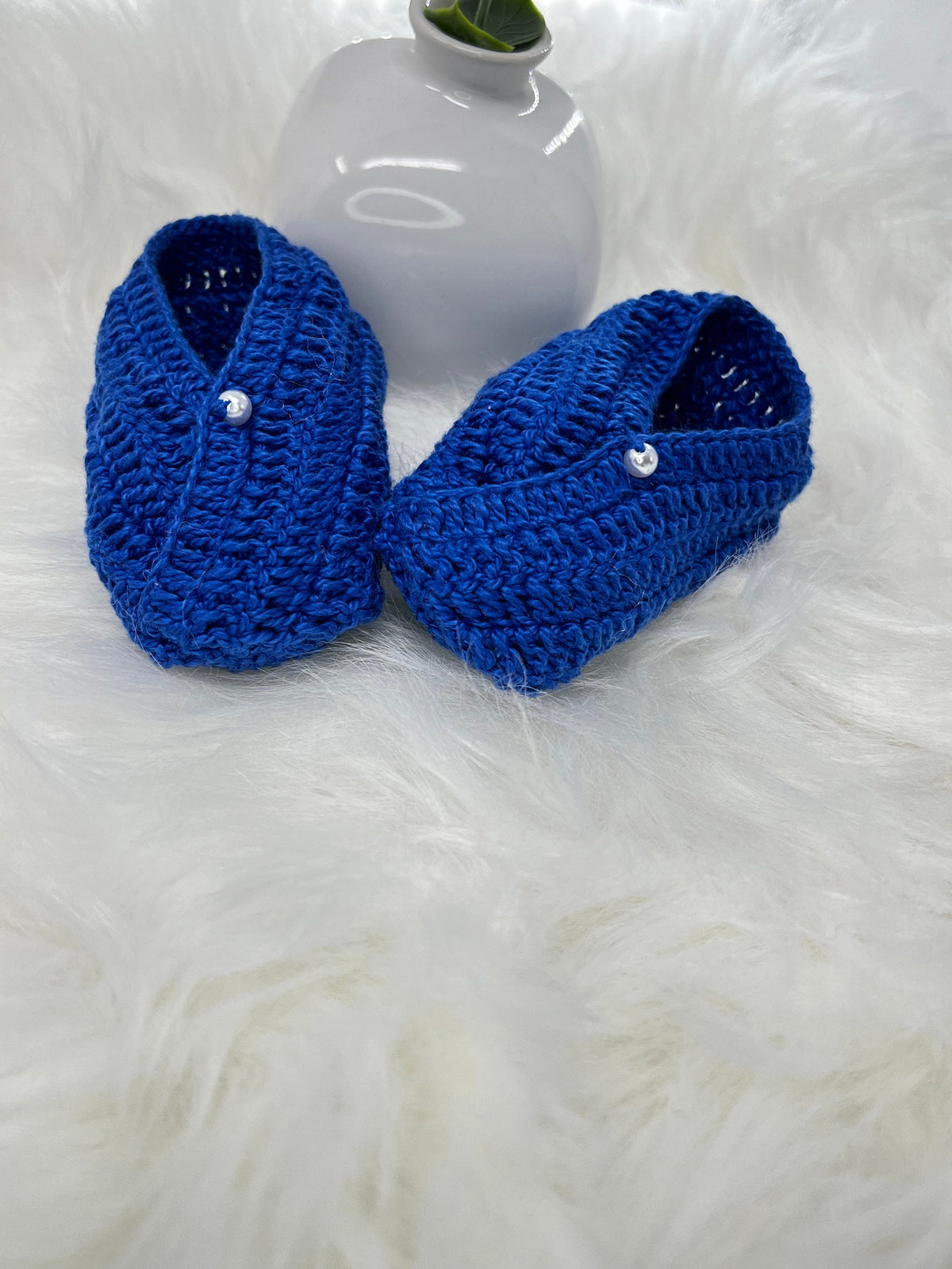Blue Crochet Baby Shoes, Six Designs