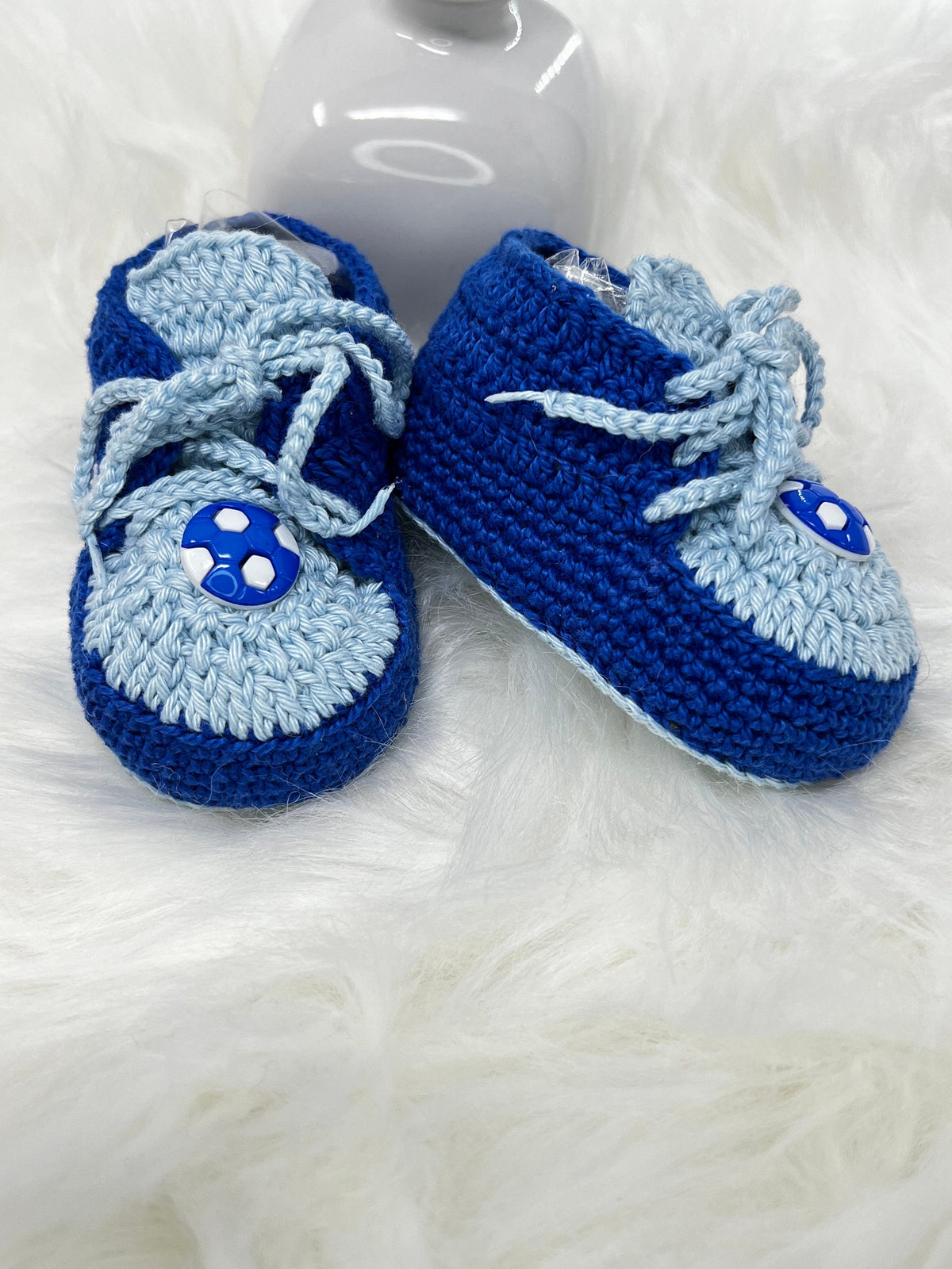 Blue Crochet Baby Shoes, Six Designs