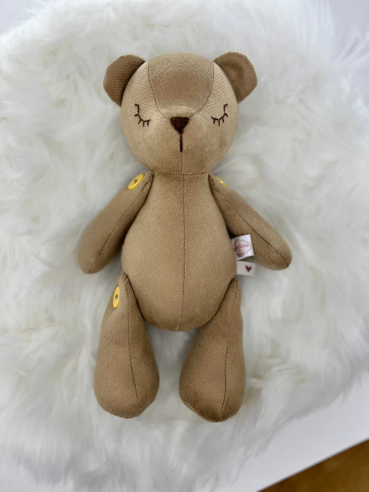 Handmade Articulated Velvet Teddy Bear, Four Sizes