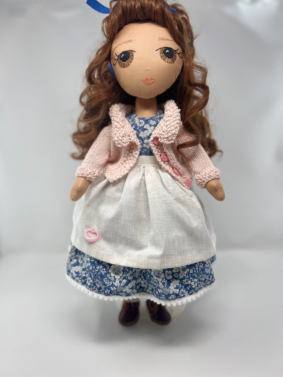 Meli Handmade Rag Doll in Blue Floral Dress