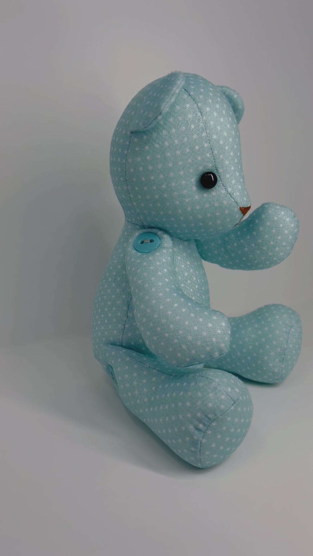 Aqua Turquoise Polka Dot Teddy Bear