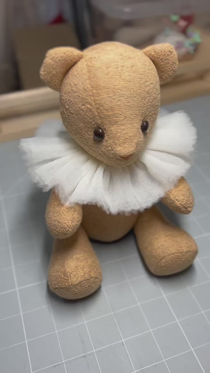 Mini Brown Bouclé Velvet Teddy Bear