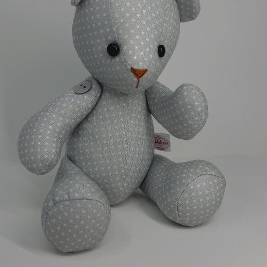 Grayson Grey Polka Dot Teddy Bear