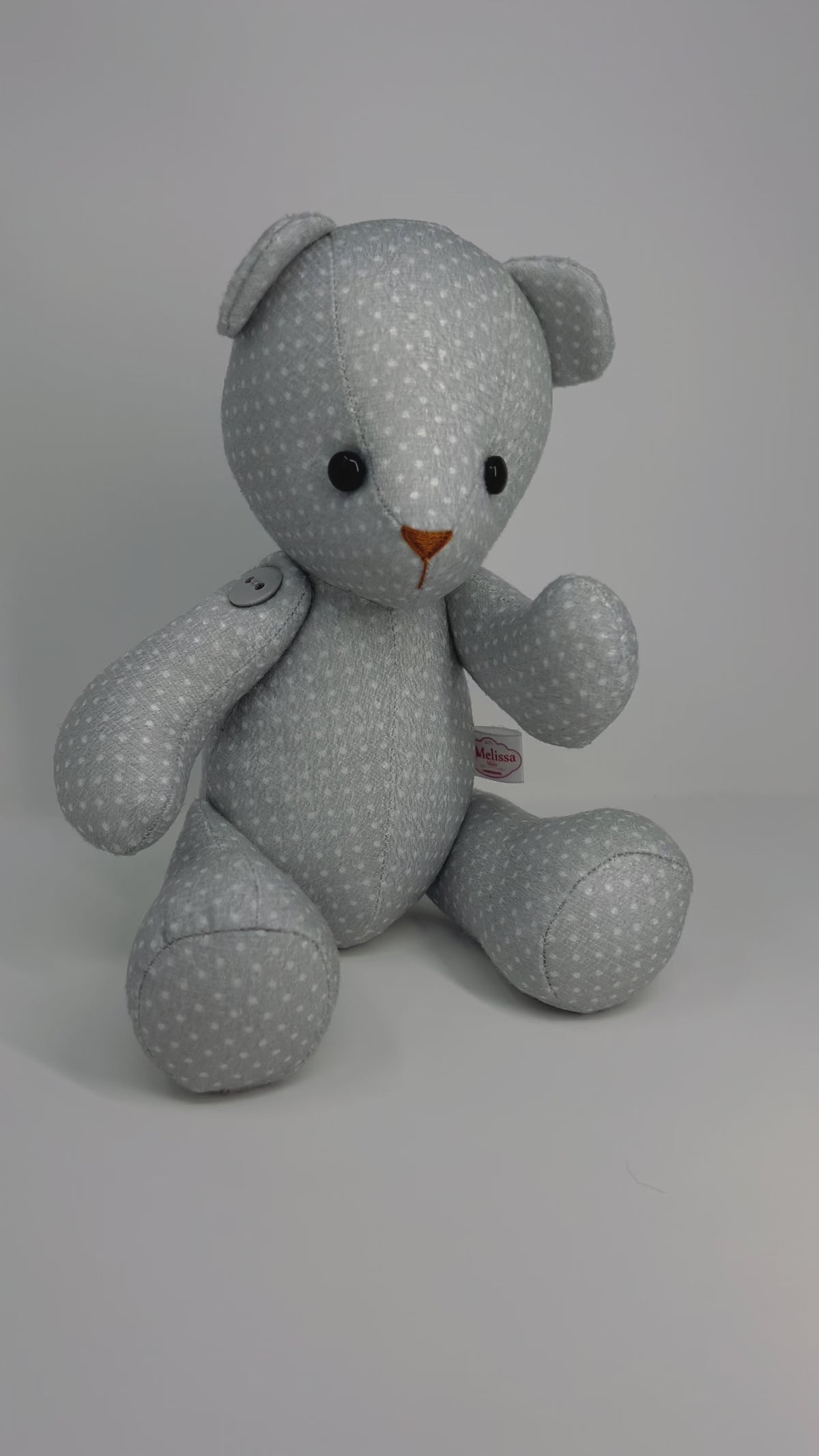 Grayson Grey Polka Dot Teddy Bear