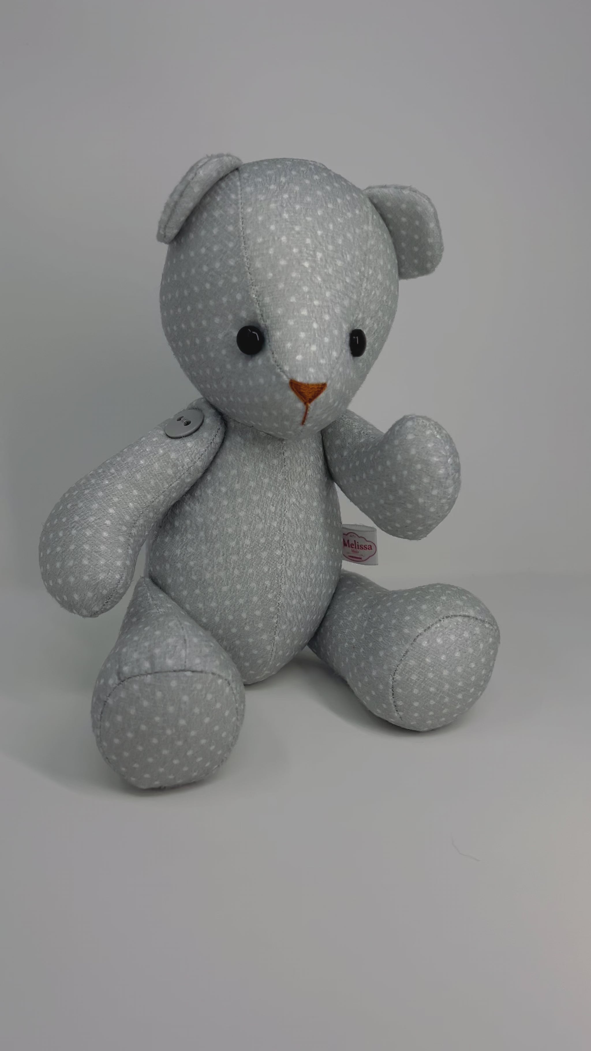 Grayson Grey Polka Dot Teddy Bear