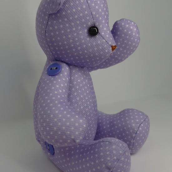 Violet Purple Polka Dot Teddy Bear