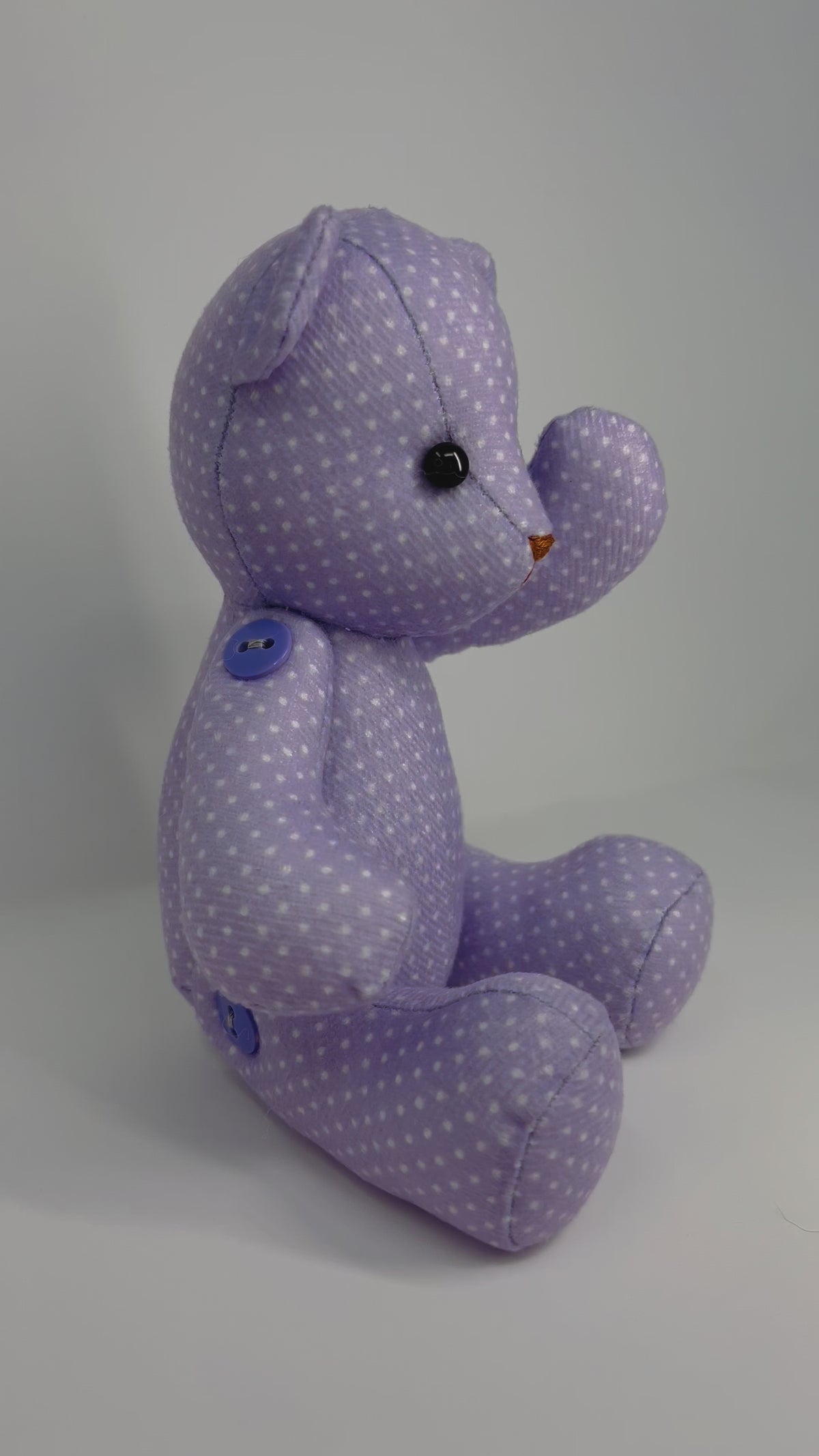Violet Purple Polka Dot Teddy Bear