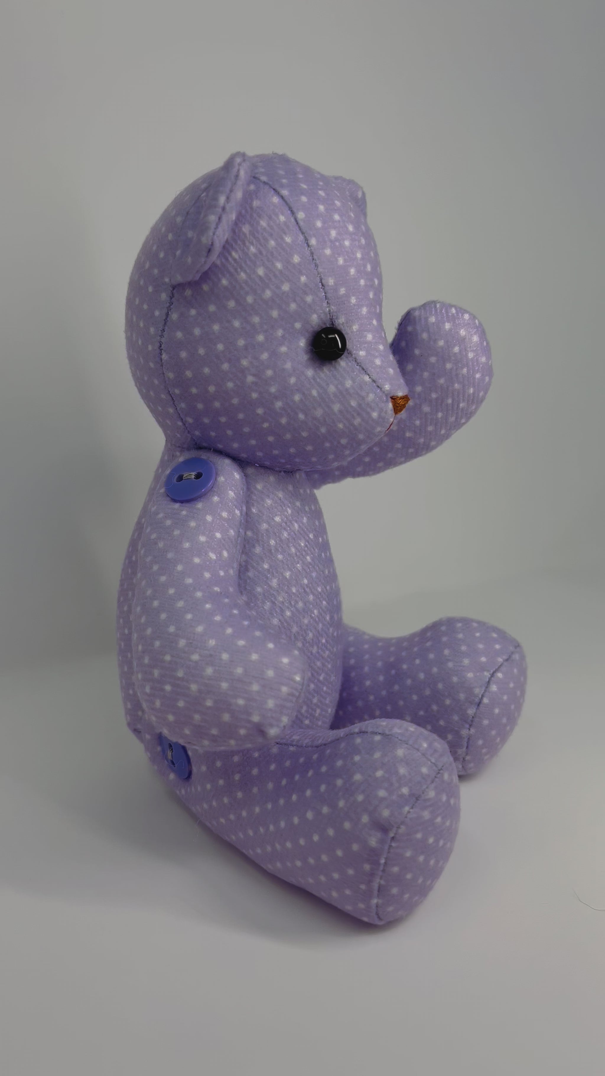 Violet Purple Polka Dot Teddy Bear