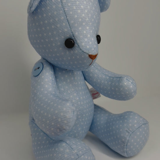 Blue Mini Velvet Polka Dot Teddy Bear